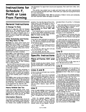 Schedule F Farm Income and Expenses