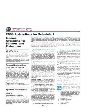 2004 Instructions for Schedule J