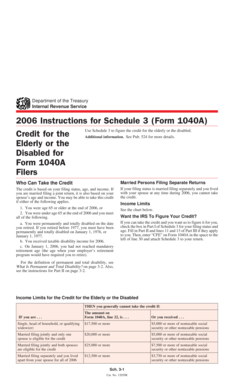 2006 Instructions for Schedule 3 (Form 1040A)
