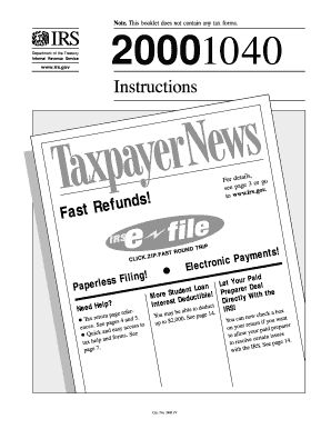 IRS Form 1040 2000