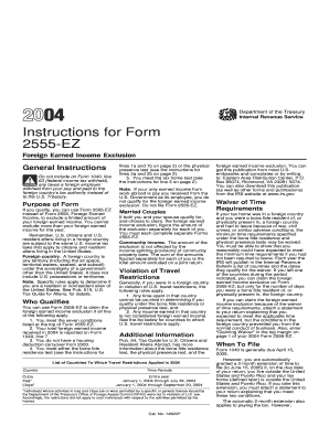 IRS Form 2555-EZ Instructions