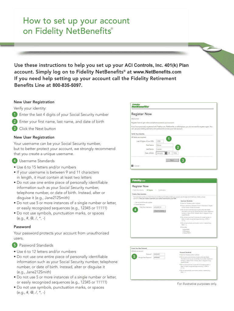 Fillable Online How to set up your account on Fidelity NetBenefits Winter Companies Fax Email