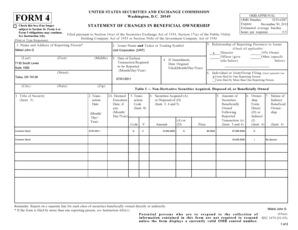 Form 4 Statement of Changes in Beneficial Ownership