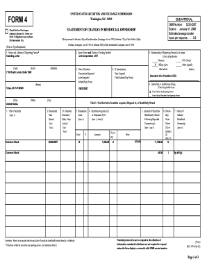 Form 4 Statement of Changes in Beneficial Ownership