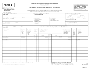 Form 4 Statement of Changes in Beneficial Ownership