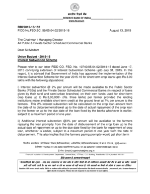 Reserve Bank of India Interest Subvention Scheme Claim Form