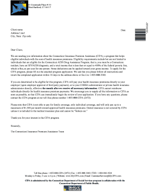 Connecticut Insurance Premium Assistance Application
