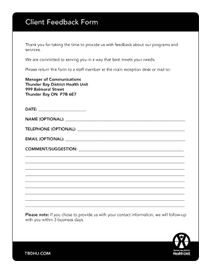 Client Feedback Form