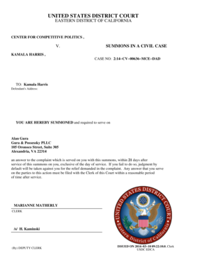 Summons in a Civil Case