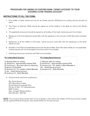 Bank/Demat Account Linking Form