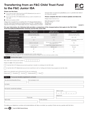 F&C Child Trust Fund to Junior ISA Transfer Form