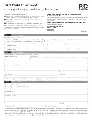F&C Child Trust Fund Investment Change Form