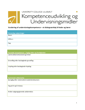 Teacher Competence Evaluation Form