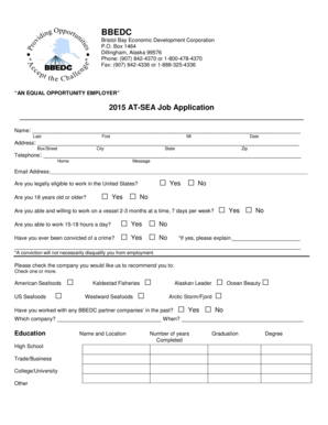 2015 At-Sea Job Application