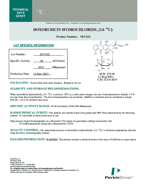 Doxorubicin Hydrochloride Data Sheet