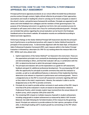 Principal Performance Appraisal Self-Assessment