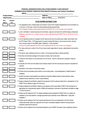 Georgia Erosion Sedimentation Pollution Control Plan Checklist