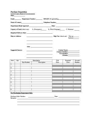 Requisition number purchase order Requisition number purchase order