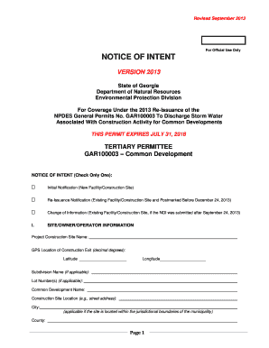 Georgia NPDES Storm Water Construction Permit