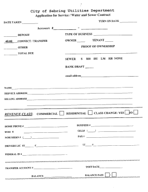 City of Sebring Utility Service Agreement