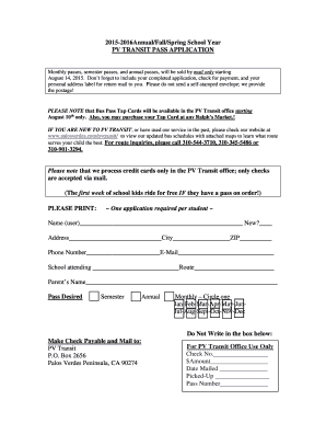 PV Transit Pass Application
