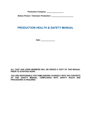 Production Safety Manual