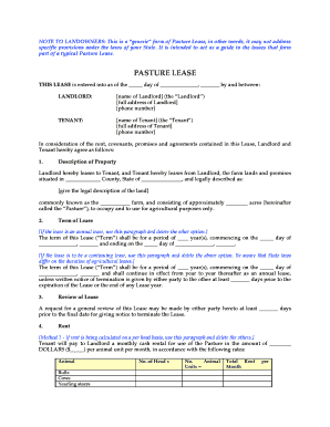 Pasture Lease Agreement
