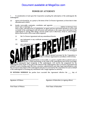 Power of Attorney for Co-Owners Agreement