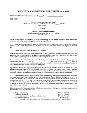 Property Management Agreement Alberta