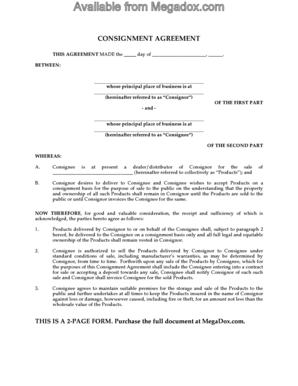 Consignment Agreement