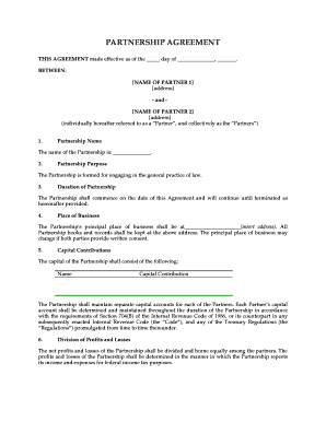 Partnership Agreement for Law Practice