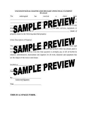 Unconditional Waiver and Release Upon Final Payment