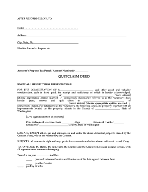 Washington Quitclaim Deed
