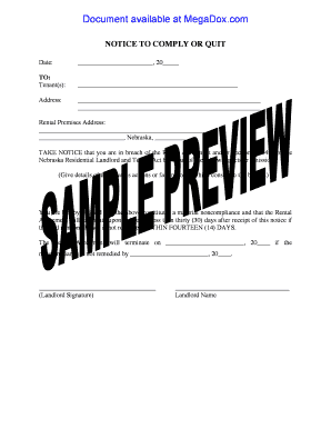 Notice to Comply or Quit