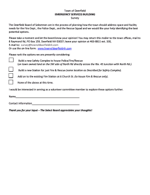 Deerfield Emergency Services Building Survey