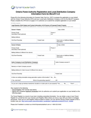 Ontario MicroFIT Applicant Declaration Form