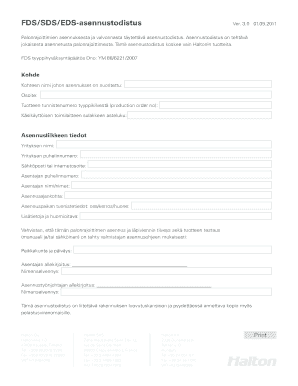 Fire Damper Installation Certificate
