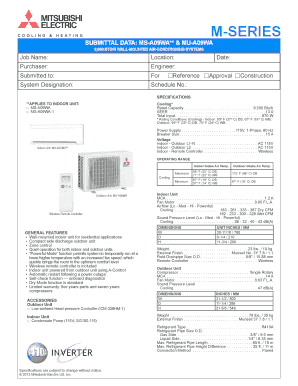 Mitsubishi Air Conditioning System Specification Form