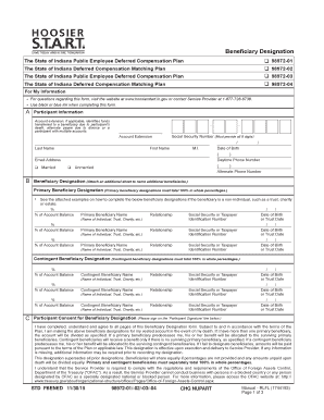Indiana Public Employee Beneficiary Designation Form