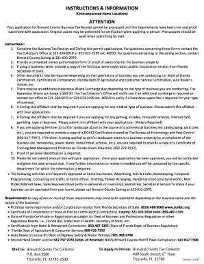 Brevard County Business Tax Receipt Application