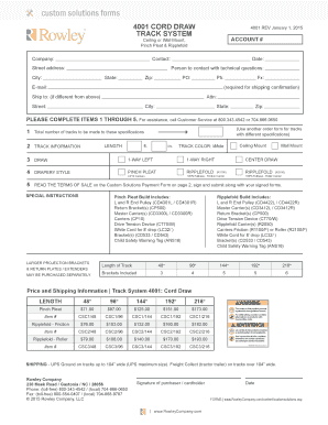 Custom Track System Order Form