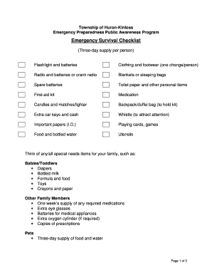 Emergency Preparedness Checklist