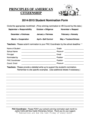 Student Nomination Form