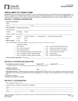 EnrollMent kit orDer forM - LFGcom