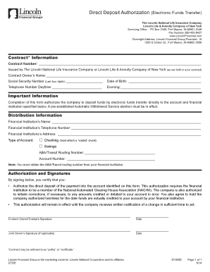 Direct Deposit Authorization Form