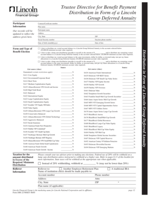 Trustee Directive for Benefit Payment