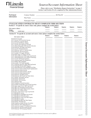 Source/Account Information Sheet
