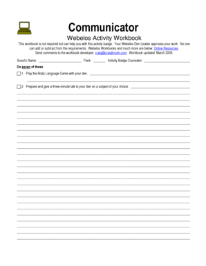 Communicator Webelos Activity Badge Workbook