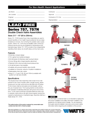 Double Check Valve Assembly Form