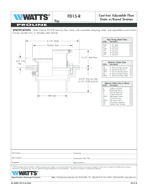 Cast Iron Adjustable Floor Drain Specification